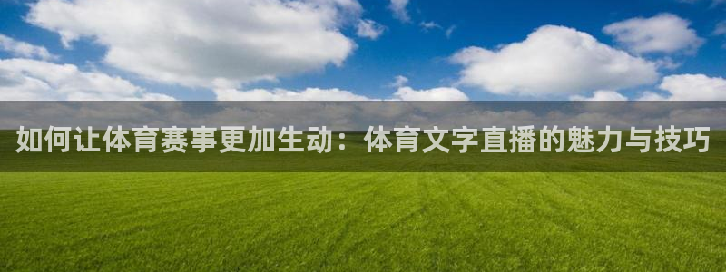 如何让体育赛事更加生动：体育文字直播的魅力与技巧