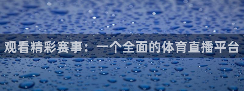 观看精彩赛事：一个全面的体育直播平台